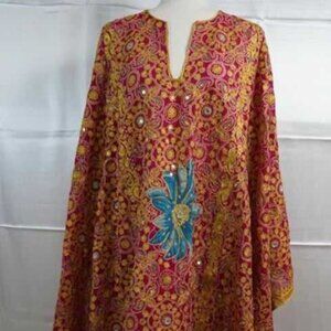 Authentic  Ladies Kaftan Robe  Embroidery Sequins Dressy Festive & Fun